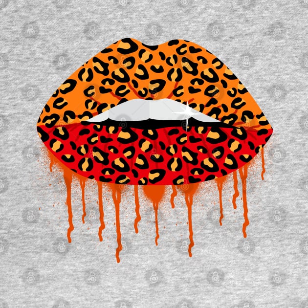 Dripping Lips | Sassy Leopard Lips by lunamoonart